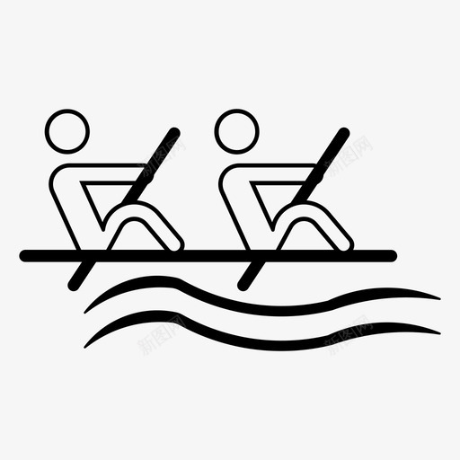 划船独木舟奥运会图标svg_新图网 https://ixintu.com 体育 划船 奥运会 比赛 独木舟
