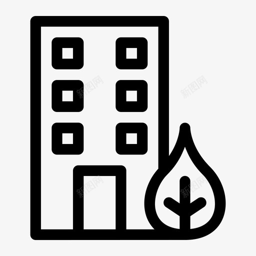城市生态绿色图标svg_新图网 https://ixintu.com 城市 树叶 生态 绿色