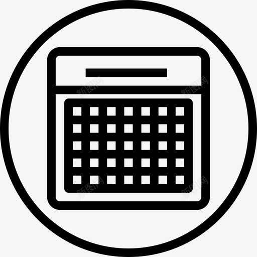 日历界面按钮线性图标svg_新图网 https://ixintu.com 按钮 日历 界面 线性