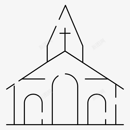 建筑物圣诞节教堂图标svg_新图网 https://ixintu.com 圣诞节 建筑物 教堂 春天 春天季节细虚线