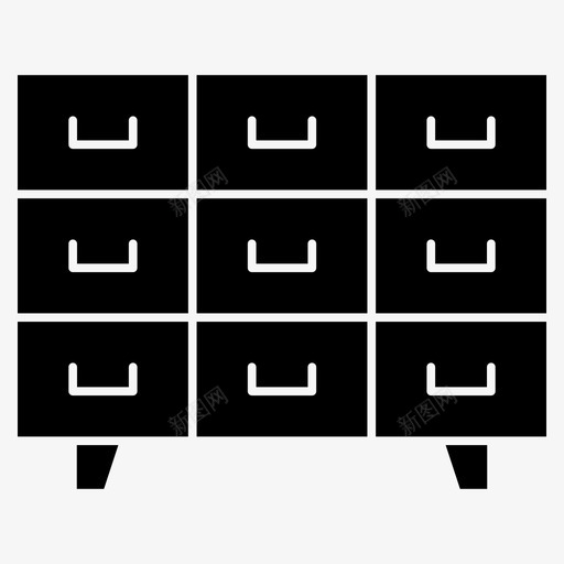 梳妆台抽屉家具图标svg_新图网 https://ixintu.com 家具 家具字形图标 抽屉 梳妆台