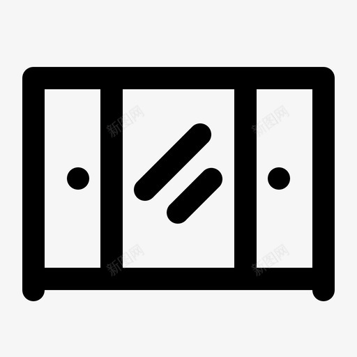 衣柜橱柜家具图标svg_新图网 https://ixintu.com 储藏室 家具 橱柜 衣柜 轮廓 镜子