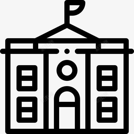 学校城市生活11直系图标svg_新图网 https://ixintu.com 城市生活 学校 直系