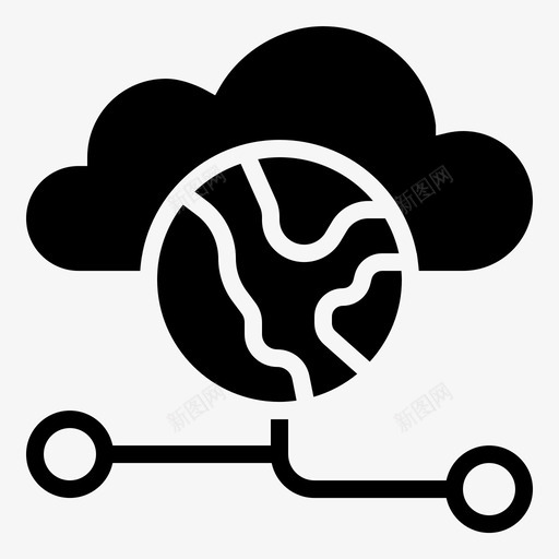 云网络数据链接图标svg_新图网 https://ixintu.com 云网 全球 共享 字形 数据 网络 链接