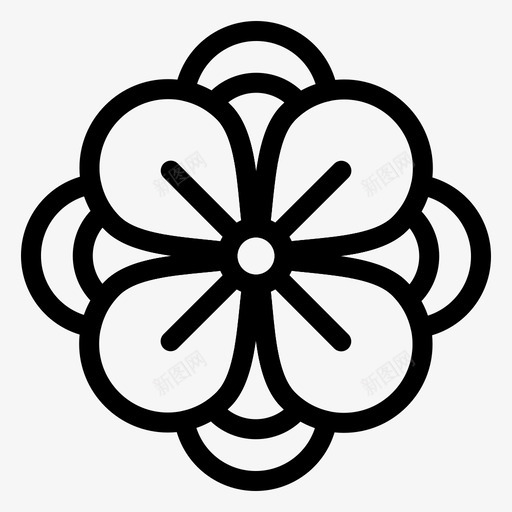 银莲花春花春天季节大胆虚线图标svg_新图网 https://ixintu.com 大胆 季节 春天 春花 莲花 虚线