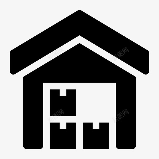 仓库箱子商业图标svg_新图网 https://ixintu.com 仓库 商业 家居 物流 箱子 送货 配送物流