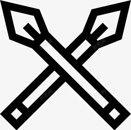 长矛北欧海盗轮廓直线型图标svg_新图网 https://ixintu.com 北欧海盗轮廓 直线型 长矛