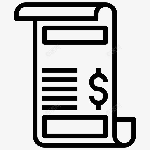 收据文件纸张图标svg_新图网 https://ixintu.com 收据 文件 文本 纸张