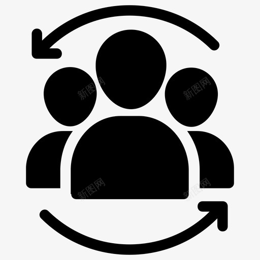 员工调动雇用流程组图标svg_新图网 https://ixintu.com 人力 员工 图标 图示 客户关系 流程 管理 调动 资源管理 雇用