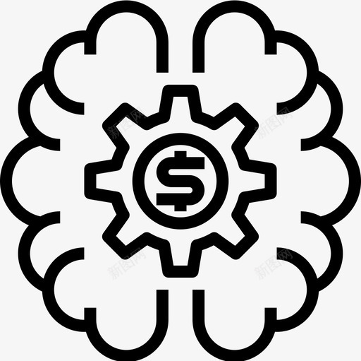 大脑金钱65直系图标svg_新图网 https://ixintu.com 大脑 直系 金钱65