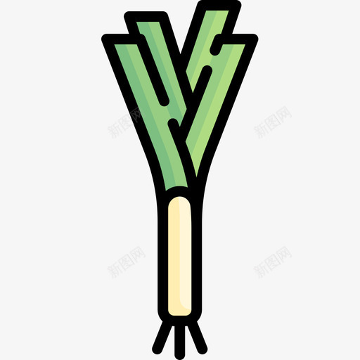 韭菜水果和蔬菜14线形颜色图标svg_新图网 https://ixintu.com 水果和蔬菜14 线形颜色 韭菜