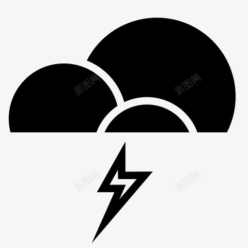 闪电风暴暴风雨图标svg_新图网 https://ixintu.com 图标 天气 天气图 暴风雨 闪电 雷电 风暴