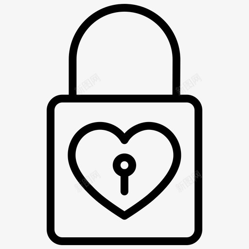 锁心爱图标svg_新图网 https://ixintu.com 婚礼 心 情人节2行 爱 结婚锁 锁