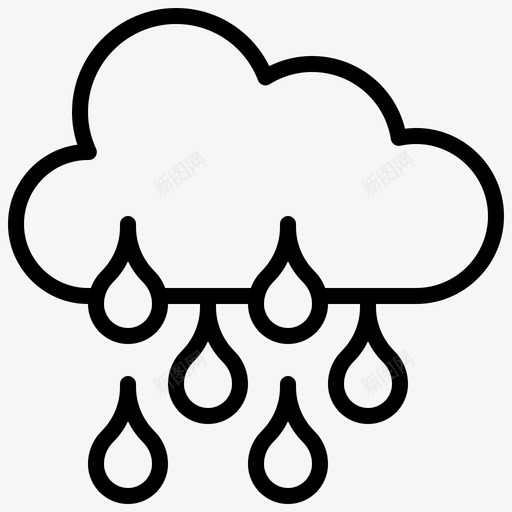 天气气象雨图标svg_新图网 https://ixintu.com 天气 度假 旅行 气象 风暴