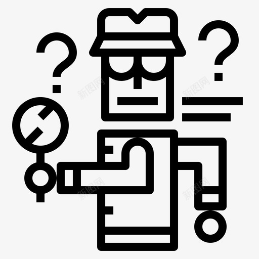 警探警官职业图标svg_新图网 https://ixintu.com 保安 图标 职业 警官 警探
