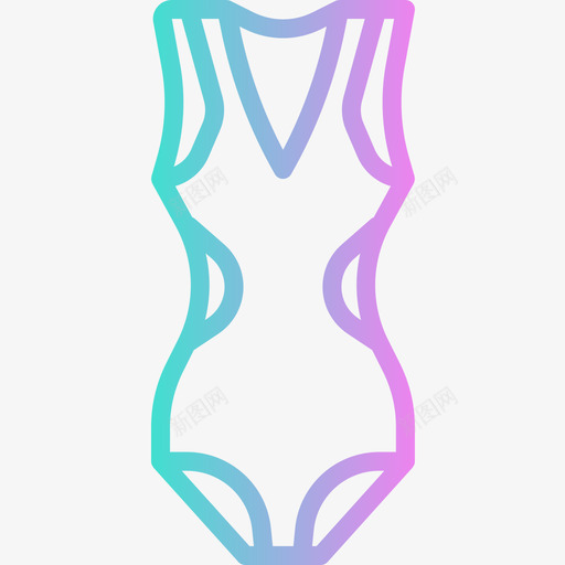 泳装夏季54渐变色图标svg_新图网 https://ixintu.com 变色 夏季 泳装 渐变
