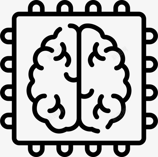 人工智能技术60线性图标svg_新图网 https://ixintu.com 人工智能 技术 线性