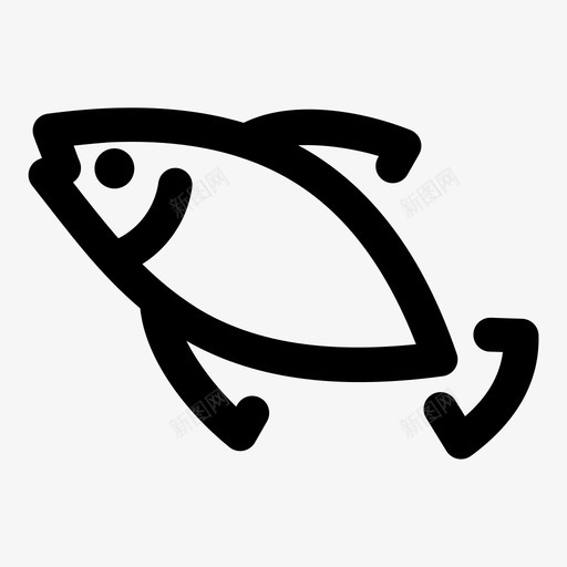 鱼水生钓鱼图标svg_新图网 https://ixintu.com 其他 水生 湖泊 钓鱼 鱼 鳃