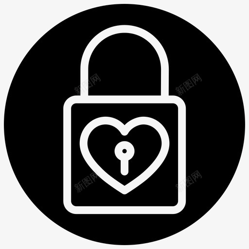 锁心爱图标svg_新图网 https://ixintu.com 婚礼 心 情人节2圈 爱 结婚锁 锁