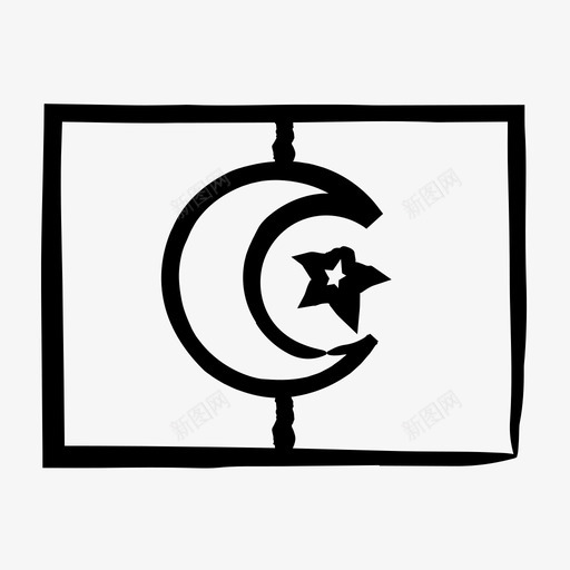 阿尔及利亚国旗国旗素描手绘国旗图标svg_新图网 https://ixintu.com 世界 国旗 手绘 素描 阿尔及利亚