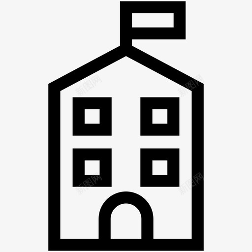 高中学院大学图标svg_新图网 https://ixintu.com 大学 学院 教育 高中