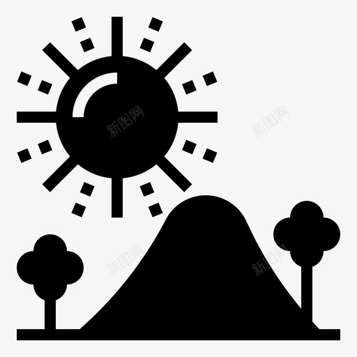 沙漠风景沙子图标svg_新图网 https://ixintu.com 斋月元素线雕文 沙子 沙漠 荒地 阳光 风景