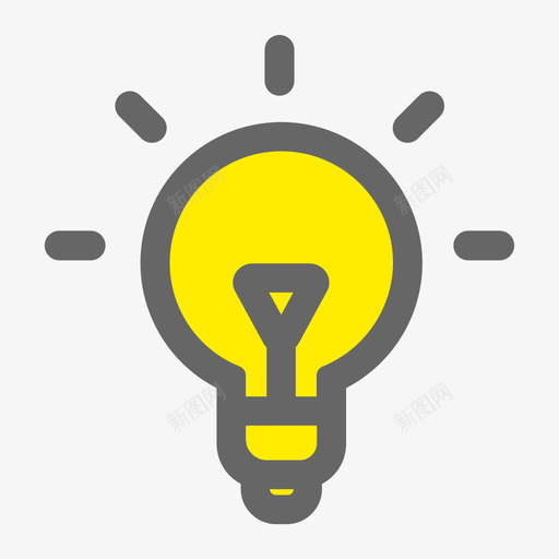 小灯泡svg_新图网 https://ixintu.com 小灯泡