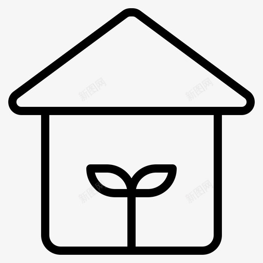 绿房子生态能源图标svg_新图网 https://ixintu.com 环境 生态 生态线 绿房子 能源