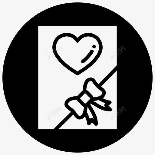 礼物贺卡心图标svg_新图网 https://ixintu.com 填充 情人节 礼物 贺卡 黑色