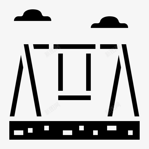 秋千儿童休闲图标svg_新图网 https://ixintu.com 休闲 儿童 实心 游乐场 秋千