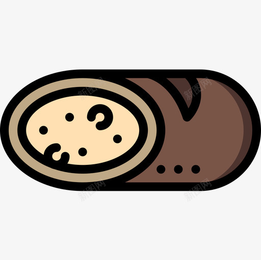 长棍面包食物132线形颜色图标svg_新图网 https://ixintu.com 线形 长棍 面包 颜色 食物