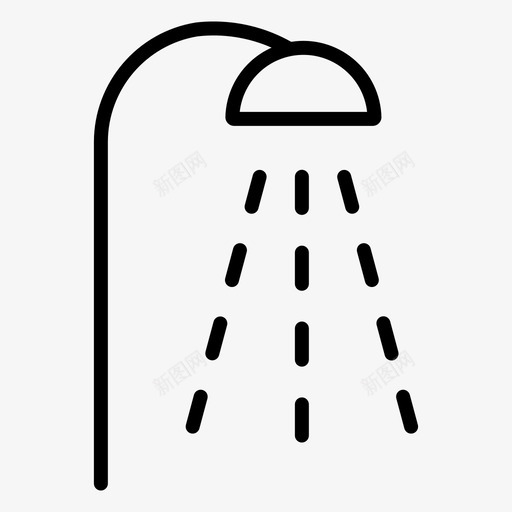 淋浴洗澡浴室图标svg_新图网 https://ixintu.com 洗澡 浴室 浴缸 淋浴 清洁