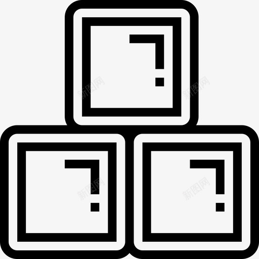 立方体玩具童年3线性图标svg_新图网 https://ixintu.com 玩具 立方体 童年 线性