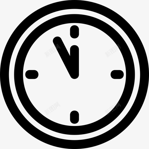 挂钟新年46线性图标svg_新图网 https://ixintu.com 挂钟 新年 线性