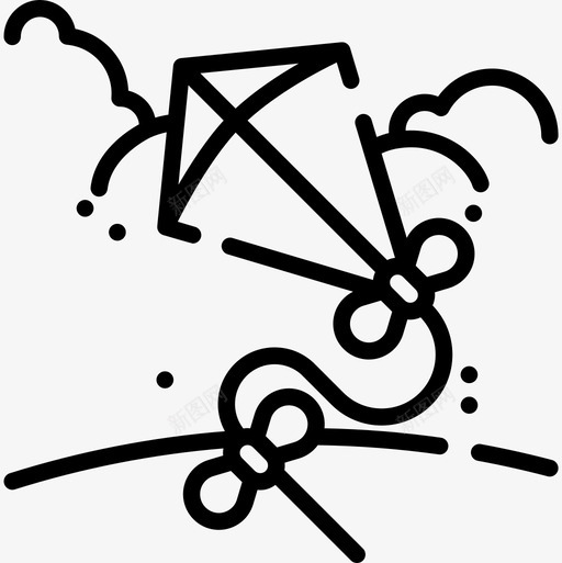 风筝自由时间12直线图标svg_新图网 https://ixintu.com 直线 自由时间12 风筝