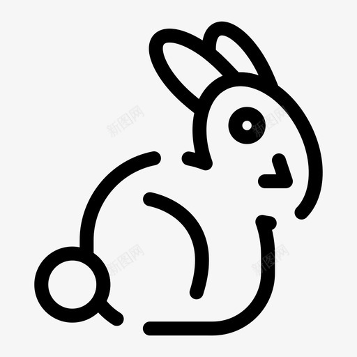 兔子复活节伊斯特堡虚线图标svg_新图网 https://ixintu.com 伊斯特 兔子 复活节 虚线