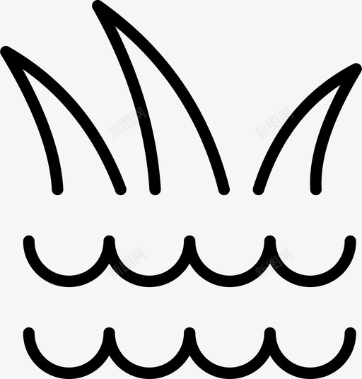池塘树叶植物图标svg_新图网 https://ixintu.com 树叶 植物 池塘 稀薄 野生动物