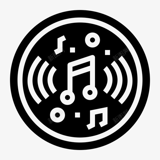 音乐接口多媒体图标svg_新图网 https://ixintu.com 多媒体 接口 播放器 无线电台 音乐
