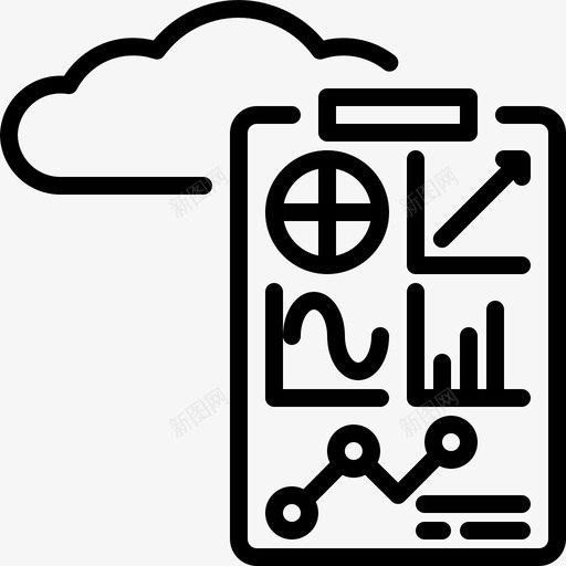统计报表和云大数据图标svg_新图网 https://ixintu.com 大数 数据 统计报表