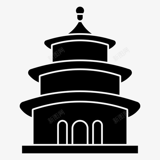 天坛中国古代北京地标图标svg_新图网 https://ixintu.com 中国 亚洲 北京 古代 名胜古迹 地标 天坛 宝塔