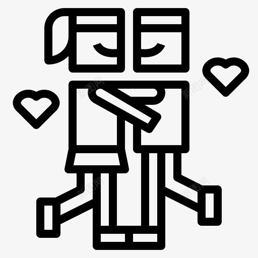 拥抱心浪漫图标svg_新图网 https://ixintu.com 偶像 在一起 拥抱 浪漫 爱的