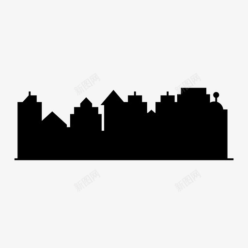 城市建筑大都市图标svg_新图网 https://ixintu.com 城市 塔楼 大都市 天际 建筑 轮廓