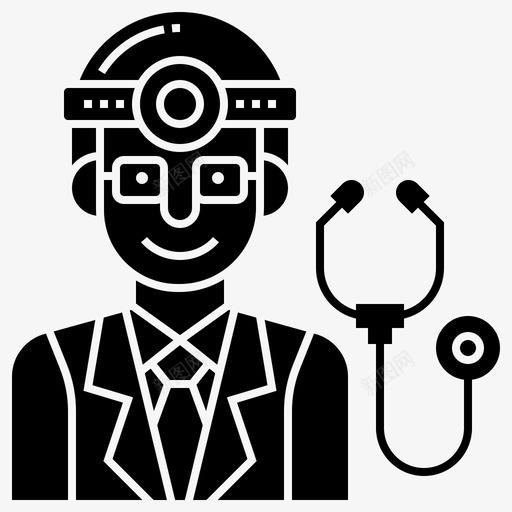 医生医疗保健医院图标svg_新图网 https://ixintu.com 1字形 医生 医疗 医疗保健 医院 听诊器 职业