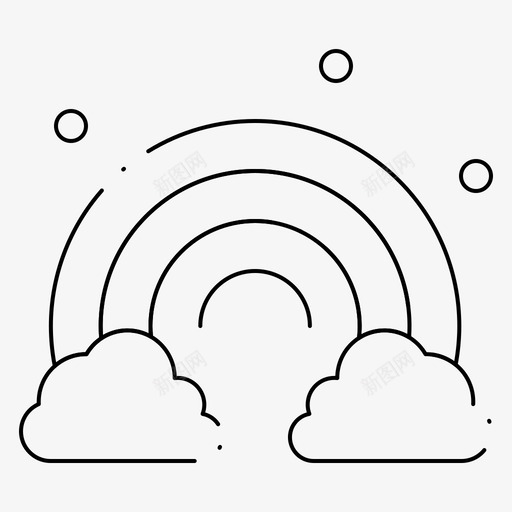 彩虹自然春天图标svg_新图网 https://ixintu.com 彩虹 春天 春天季节细线 波浪 自然