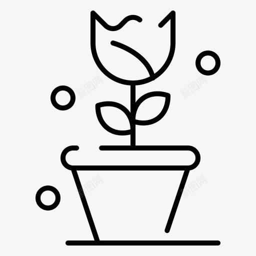 花自然春天图标svg_新图网 https://ixintu.com 春天 春天季节规则虚线 自然 花