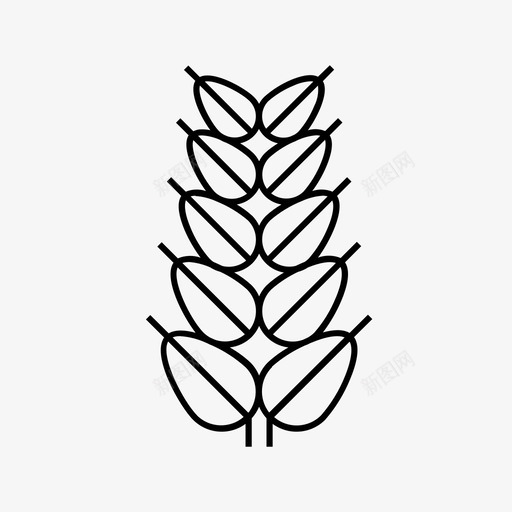 面筋大麦玉米图标svg_新图网 https://ixintu.com 一串玉米 大麦 小麦 玉米 谷物 过敏 面筋