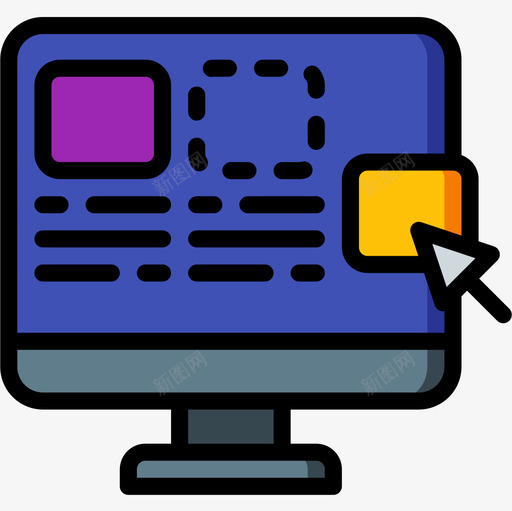 监视器原型5线颜色图标svg_新图网 https://ixintu.com 原型 监视器 颜色