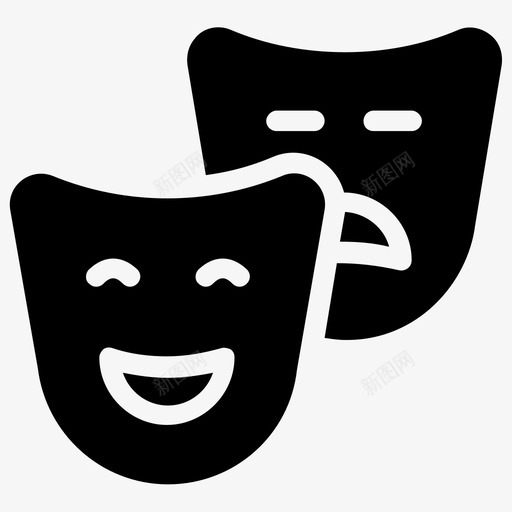 喜剧面具面具面部评级图标svg_新图网 https://ixintu.com 喜剧面具 快乐和悲伤 情感观点 清单字形图标 评级 面具 面部评级