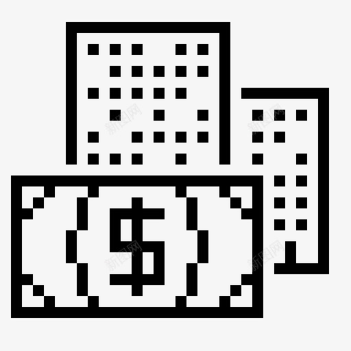 建筑商业公司图标svg_新图网 https://ixintu.com 像素业务 公司 商业 建筑 资金
