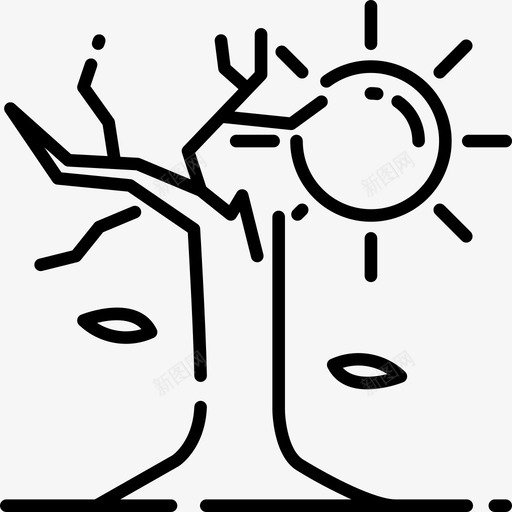 干旱灾难7线性图标svg_新图网 https://ixintu.com 干旱 灾难 线性
